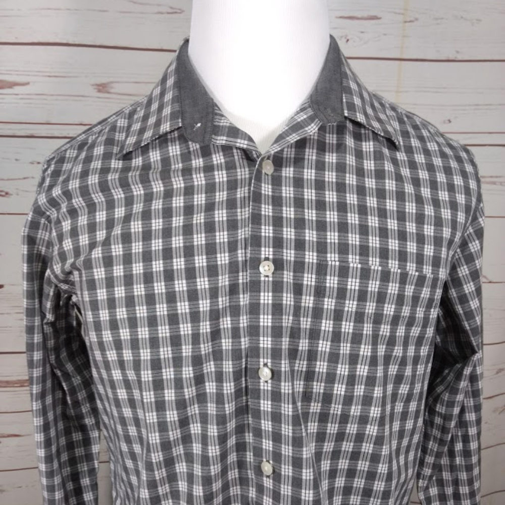 Louis Philippe Tailored Fit Button Down Gray Shirt